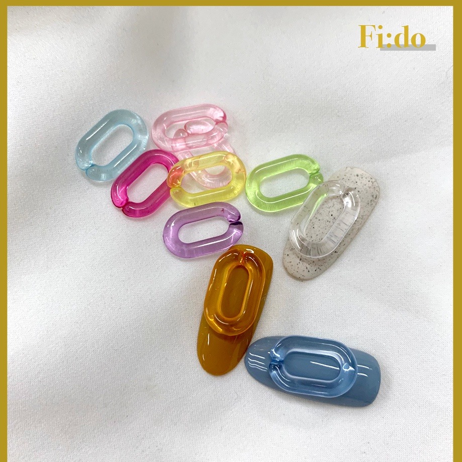 現貨供應・新品 美甲 立體果凍環飾品 🍮 超可愛半透明圓環 10入組 日系素材 冰透圈圈 果凍色扣環 手工藝素材-細節圖2