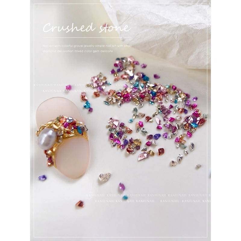 現貨｜ 美甲 七彩金銀 不規則碎石 綜合 金屬礦石 飾品 幻彩 不規則鑽飾 排鑽 素材-細節圖5