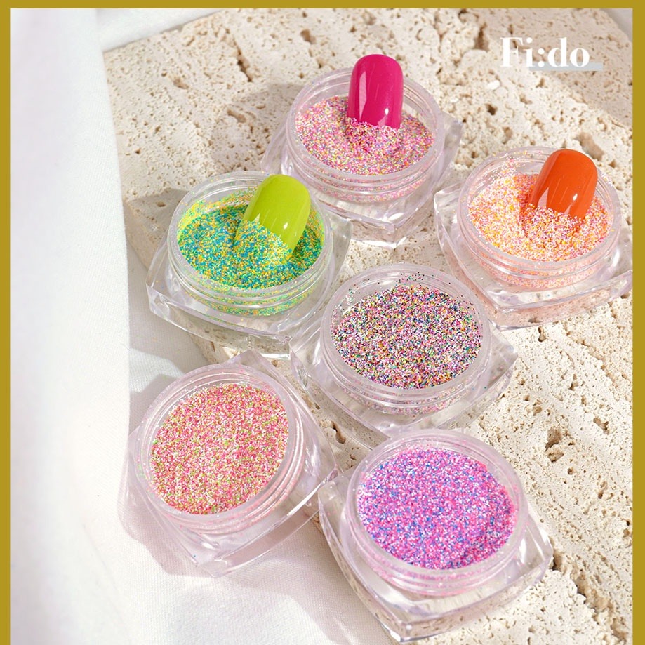 現貨｜秋冬 美甲 彩紅毛尼粉6色組 毛絨粉 復古百搭立體格紋 澎澎粉 毛絨粉 亮粉 美甲 飾品 砂糖粉 混色 毛衣粉-細節圖7