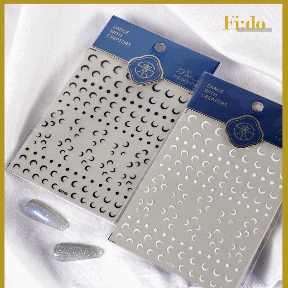 現貨｜美甲 簡約設計款 🌙  月亮貼紙 美甲裝飾 美甲貼紙 黑白簡約風格 設計款寫真貼 指甲貼紙-細節圖2