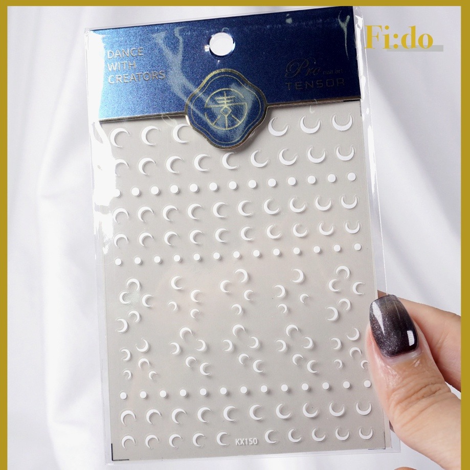 現貨｜美甲 簡約設計款 🌙  月亮貼紙 美甲裝飾 美甲貼紙 黑白簡約風格 設計款寫真貼 指甲貼紙-細節圖4