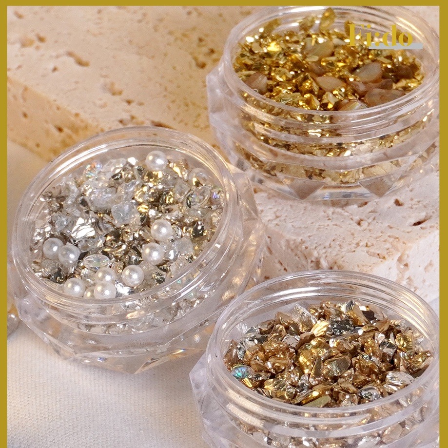 現貨｜美甲 巴洛克寶石 閃亮 碎鑽 小珠珠 珍珠 彩色 金色 小碎石 金屬色 綜合寶石 飾品 素材-細節圖5