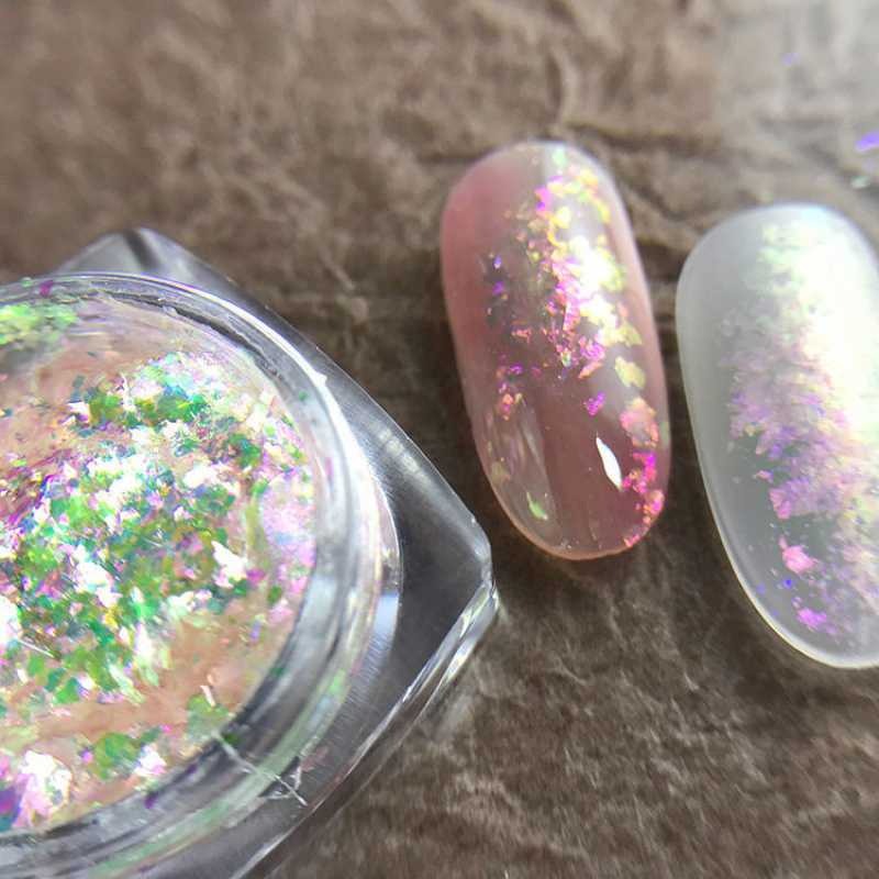 現貨｜美甲 超薄幻彩雲綿粉 ✨ 極光綿片 偏光效果 美甲飾品 棉雲片 綿雲片 超綿密亮粉 素材 岩片 DIY素材 材料-細節圖2