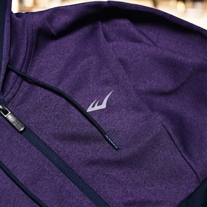 Everlast-女款連帽外套 紫*藍色 拼接 彈性 運動 休閒 戶外 登山-細節圖4