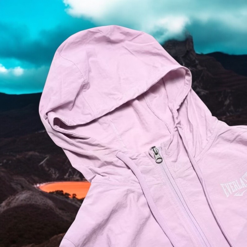 Everlast-女款 連帽風衣外套 淺紫色 抗風  運動 休閒 登山 戶外 居家 日常-細節圖3
