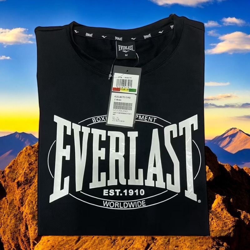 Everlast-男款 圓領長袖 黑色 輕薄 透氣 彈性 吸濕 排汗 速乾 運動 休閒 訓練 路跑 戶外 居家 日常-細節圖2