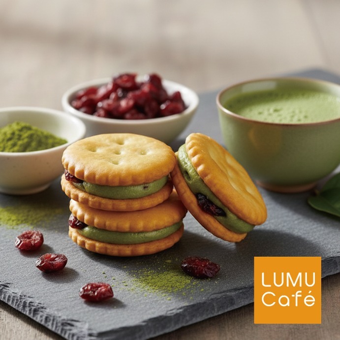 蔓越莓綠茶小圓餅 牛軋糖夾心小圓餅乾 一包袋裝23入 追劇零食 點心 兒童節 瀘沐咖啡LUMU Café-細節圖2