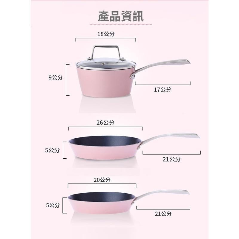 【美國MotherGoose 鵝媽媽】FancyPan 粉品IH導磁不沾鍋平底鍋20cm-買一送一共2入-細節圖3