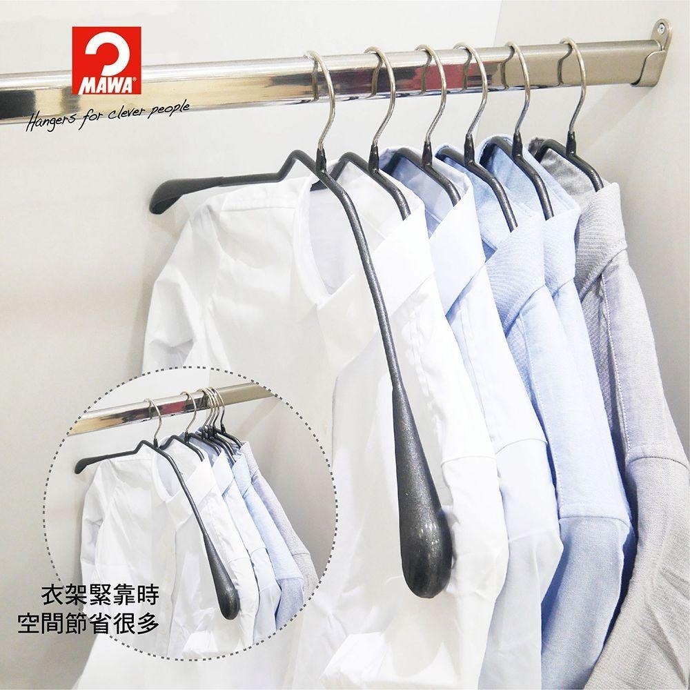 【德國MAWA】時尚止滑無痕外套衣架46cm(5入/黑色A-4421B) 防滑衣架 止滑衣架 德國原裝-細節圖2