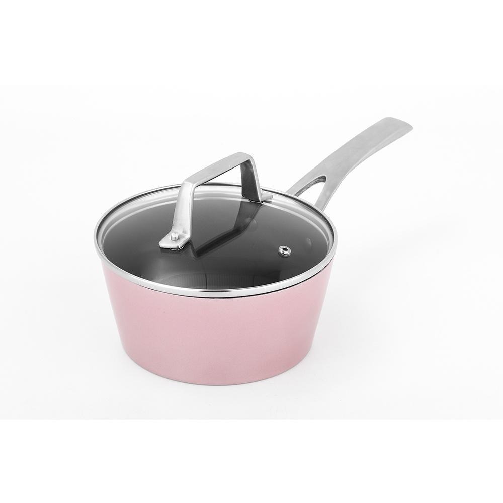 【美國MotherGoose 鵝媽媽】FancyPan 粉品IH導磁不沾鍋湯鍋18cm-細節圖2