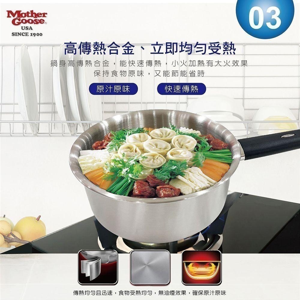 【美國MotherGoose 鵝媽媽】比爾316不鏽鋼醫療級 七層複合金 湯鍋(18cm)-細節圖6