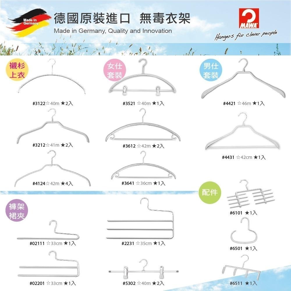 【德國MAWA】時尚極簡多功能止滑無痕衣架42cm -20入-德國原裝進口-細節圖8