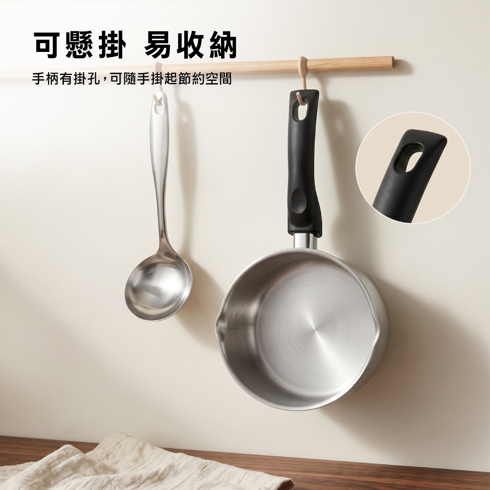 【美國MotherGoose 鵝媽媽】醫療級316不鏽鋼雪平鍋18cm(台灣製造) 湯鍋 泡麵鍋 牛奶鍋-細節圖8