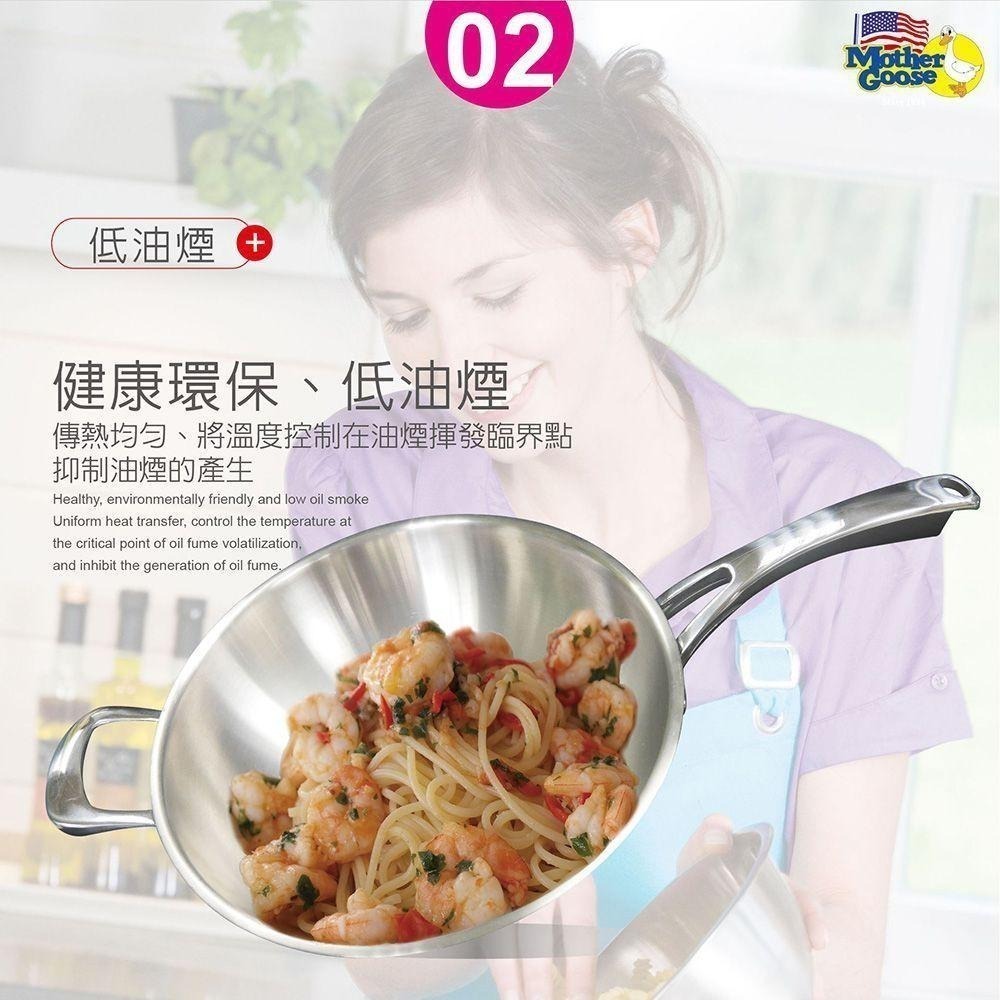 【美國鵝媽媽 Mother Goose】凱薩頂級316不鏽鋼炒鍋 36cm單把-醫療級不銹鋼 炒鍋-細節圖6