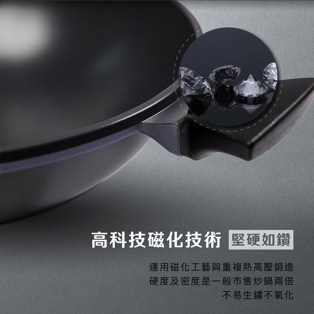 【美國鵝媽媽 Mother Goose】晶鑽輕量航太合金無塗層物理性不沾鍋節能深平炒鍋30cm-細節圖5