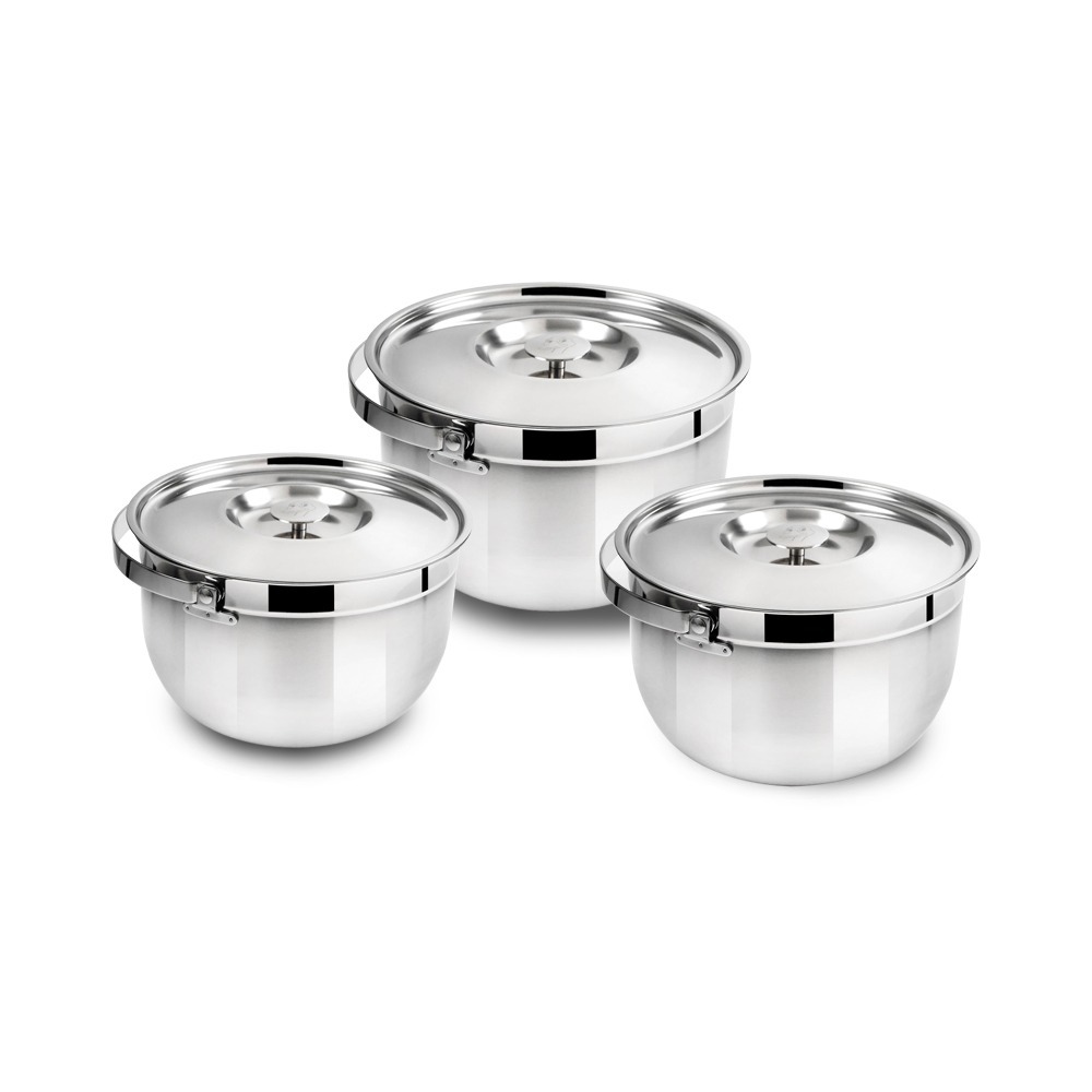 【美國MotherGoose 鵝媽媽】凱薩316不鏽鋼調理鍋 3鍋超值組 (16cm+19cm+22cm)-細節圖2