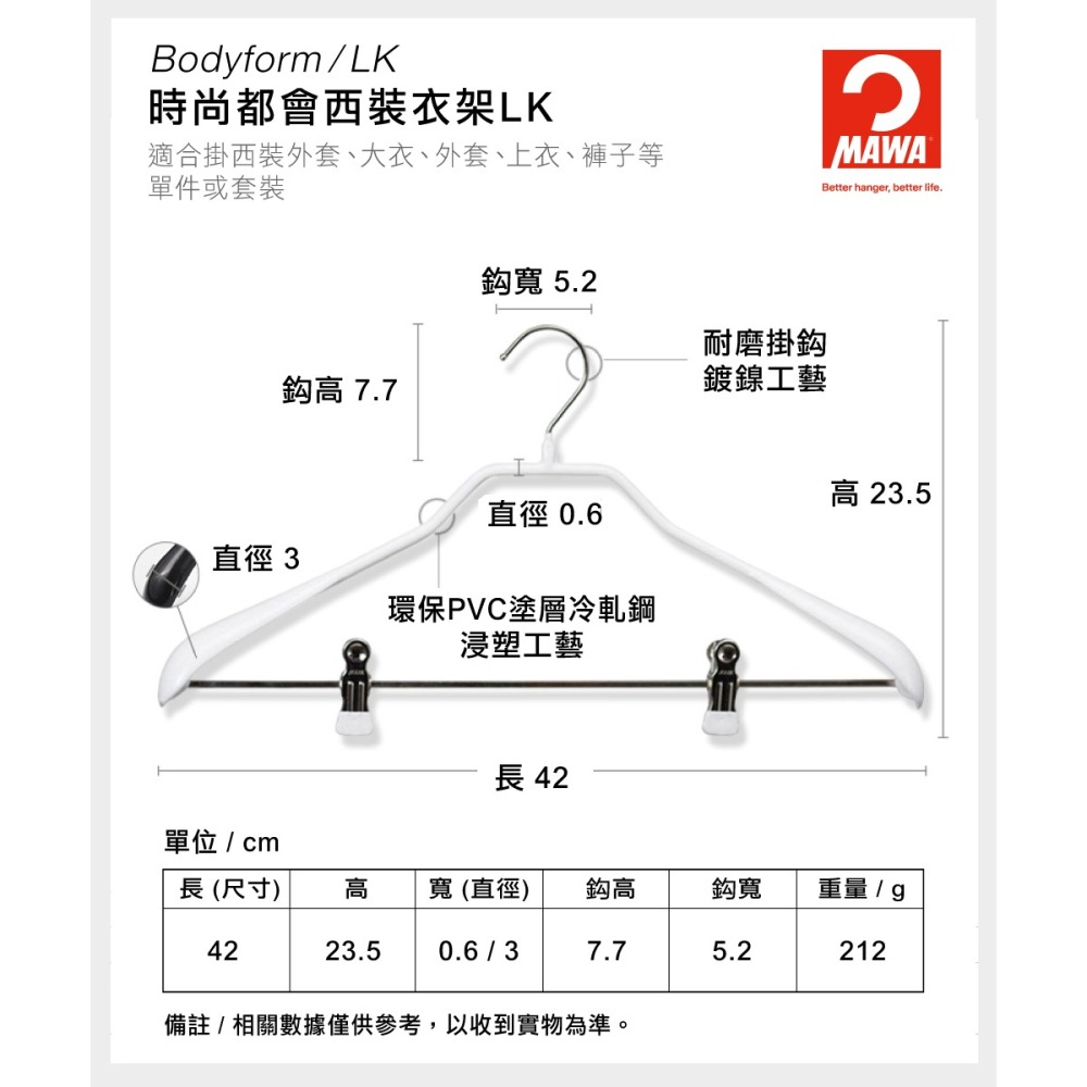 【德國MAWA】衣架 無痕衣架 止滑衣架 曬衣架 晾衣架 不鏽鋼衣架 掛衣架 防滑衣架 (德國原裝進口)-細節圖3