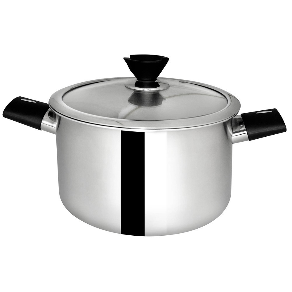 【美國鵝媽媽】比爾316不鏽鋼醫療級 七層複合金 雙耳湯鍋(22cm) 買一送一-細節圖2