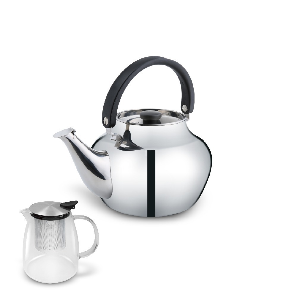 【美國鵝媽媽】凱瑞316不鏽鋼茶壺2.6L + 送歐式沖泡茶壺-細節圖2