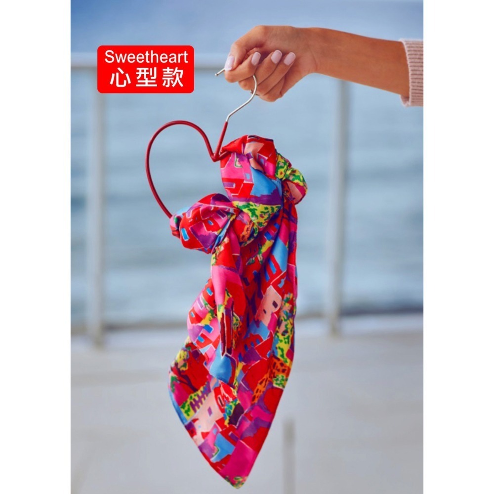 【德國MAWA】時尚止滑無痕心型衣架 圍巾架(紅色/5入)-德國原裝進口-細節圖3