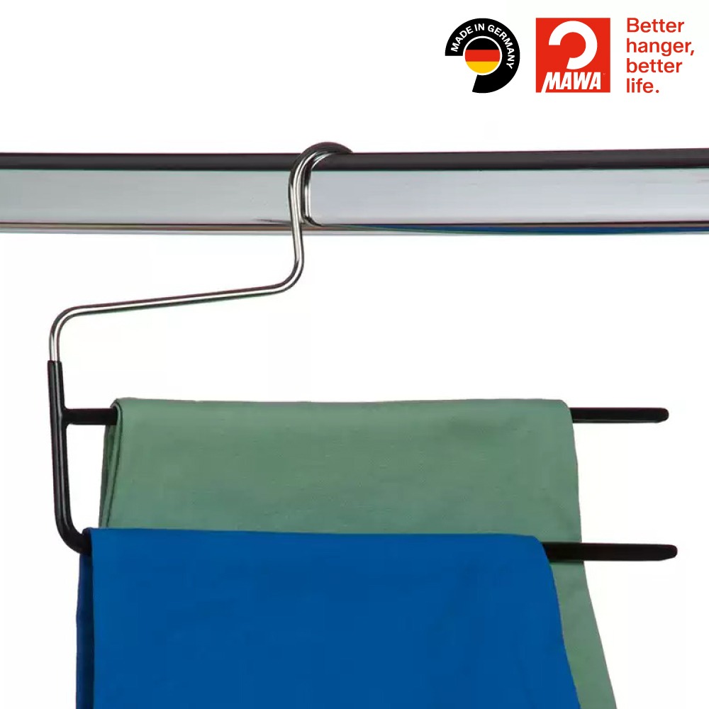 【德國MAWA】德國原裝進口無痕止滑雙排褲架33cm(30入/黑色) 防滑衣架 止滑衣架 無痕褲架 止滑褲夾 褲架-細節圖6