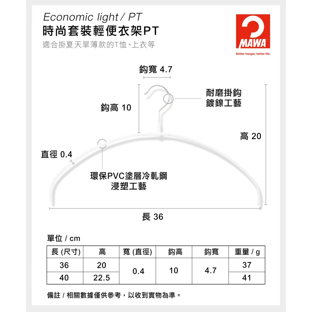 【德國MAWA】時尚收納無痕衣架40cm(白色/4入) 防滑衣架 止滑衣架 毛衣衣架 伸縮衣架 曬衣架 衣架-細節圖3