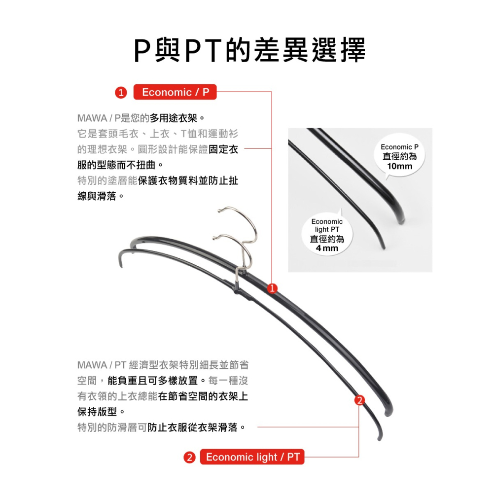 【德國MAWA】時尚收納無痕衣架40cm(白色/4入) 防滑衣架 止滑衣架 毛衣衣架 伸縮衣架 曬衣架 衣架-細節圖9