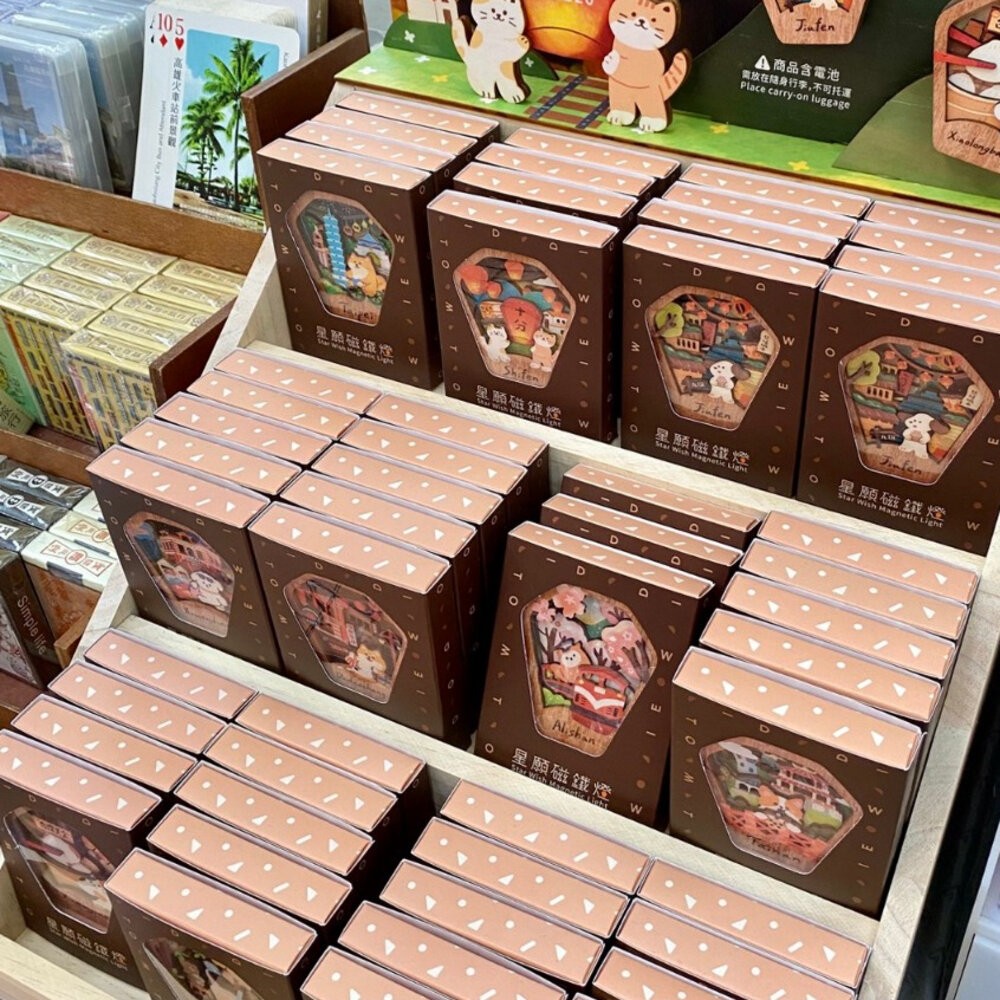 星願磁鐵燈 小夜燈裝飾 天燈造型 木製吸鐵 冰箱貼 台灣紀念品 遊木時光 TR台灣鐵道-細節圖7