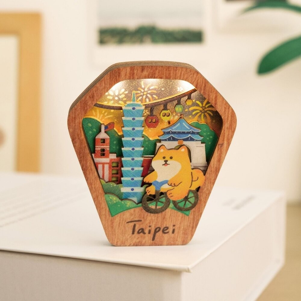 星願磁鐵燈 小夜燈裝飾 天燈造型 木製吸鐵 冰箱貼 台灣紀念品 遊木時光 TR台灣鐵道-規格圖7