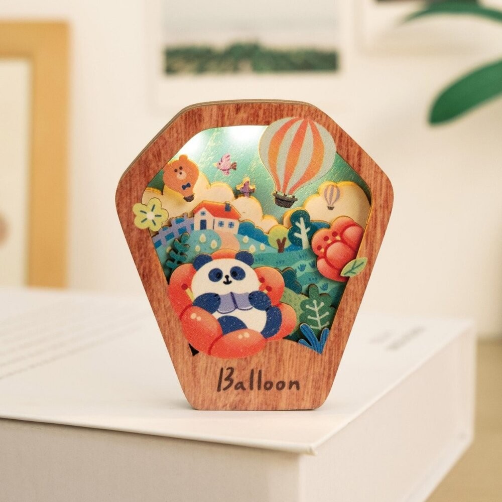 星願磁鐵燈 小夜燈裝飾 天燈造型 木製吸鐵 冰箱貼 台灣紀念品 遊木時光 TR台灣鐵道-規格圖7