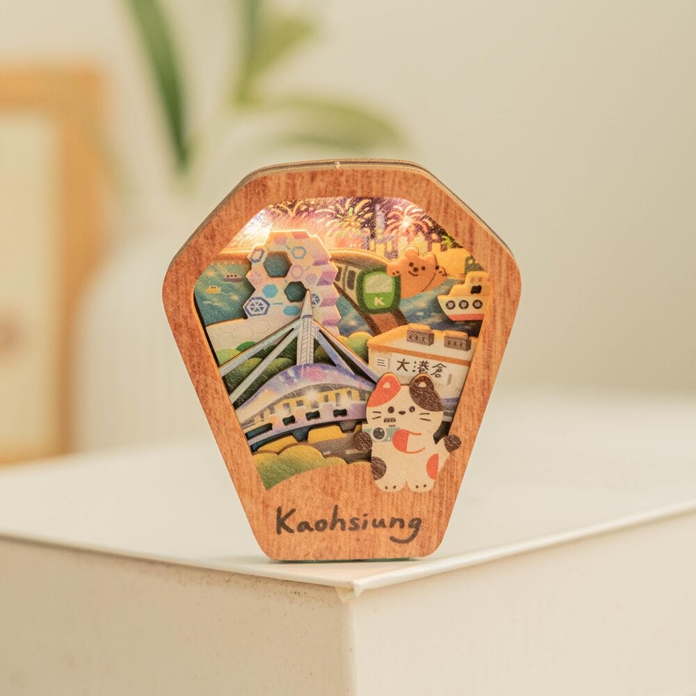星願磁鐵燈 小夜燈裝飾 天燈造型 木製吸鐵 冰箱貼 台灣紀念品 遊木時光 TR台灣鐵道-規格圖7