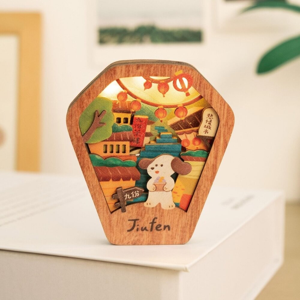 星願磁鐵燈 小夜燈裝飾 天燈造型 木製吸鐵 冰箱貼 台灣紀念品 遊木時光 TR台灣鐵道-規格圖7