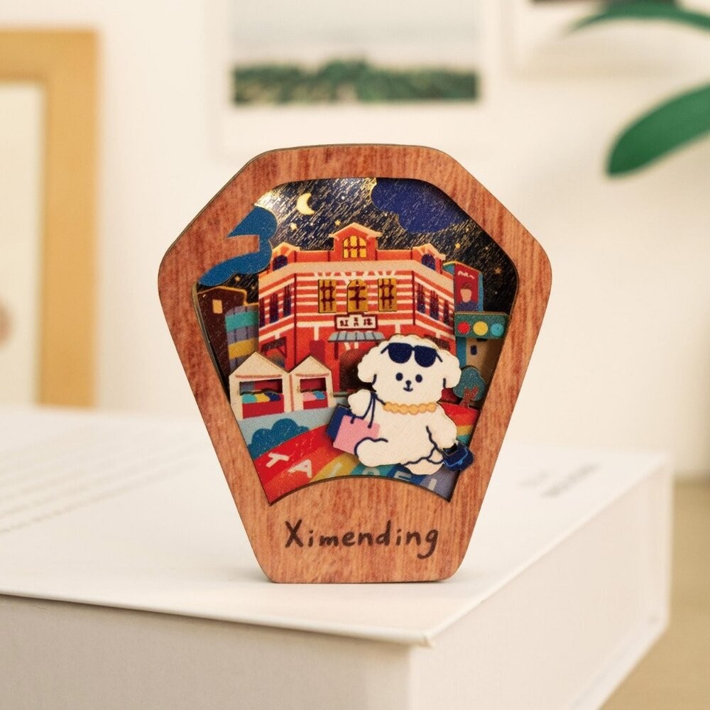 星願磁鐵燈 小夜燈裝飾 天燈造型 木製吸鐵 冰箱貼 台灣紀念品 遊木時光 TR台灣鐵道-規格圖7