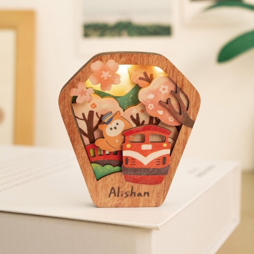 星願磁鐵燈 小夜燈裝飾 天燈造型 木製吸鐵 冰箱貼 台灣紀念品 遊木時光 TR台灣鐵道-規格圖7