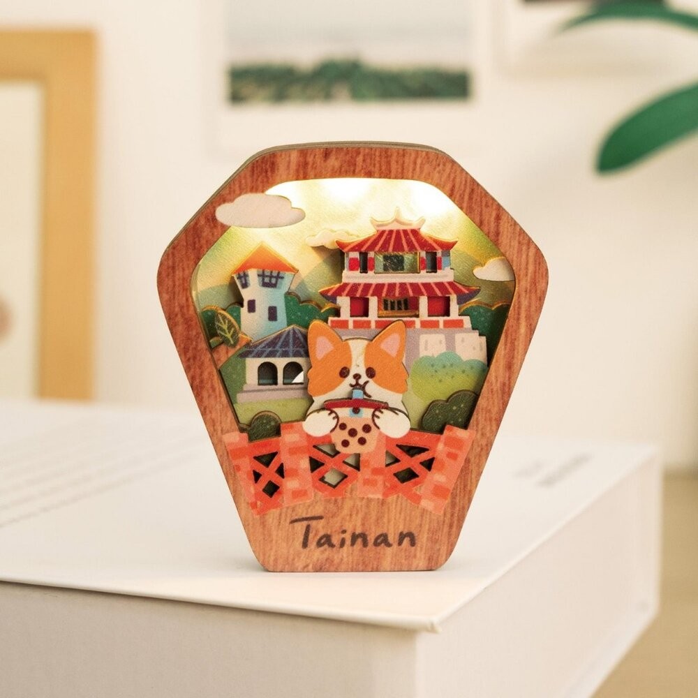 星願磁鐵燈 小夜燈裝飾 天燈造型 木製吸鐵 冰箱貼 台灣紀念品 遊木時光 TR台灣鐵道-規格圖7