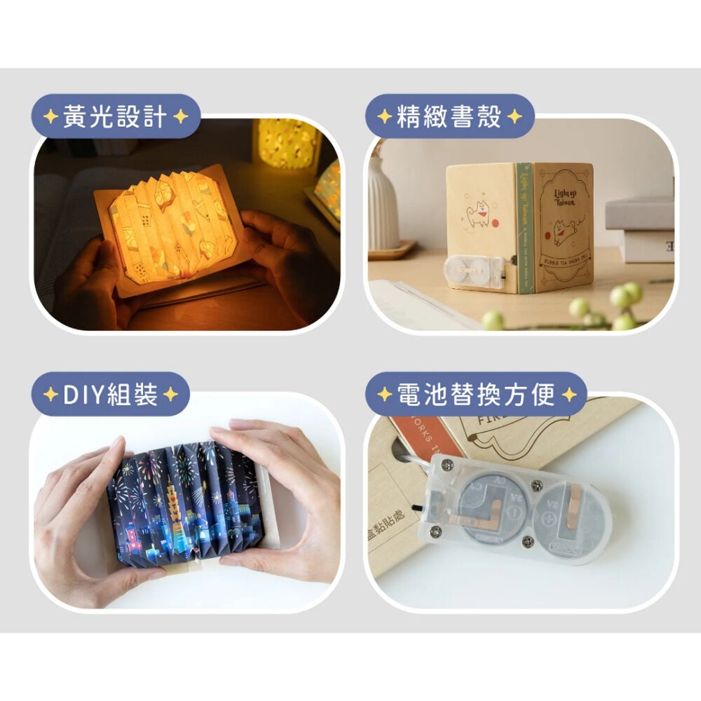 摺書燈 暖光小夜燈 需DIY組裝 台灣系列 珍奶 送禮自用 猴子設計 TR台灣鐵道-細節圖4