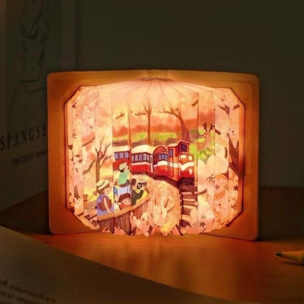 摺書燈 暖光小夜燈 需DIY組裝 台灣系列 珍奶 送禮自用 猴子設計 TR台灣鐵道-規格圖5