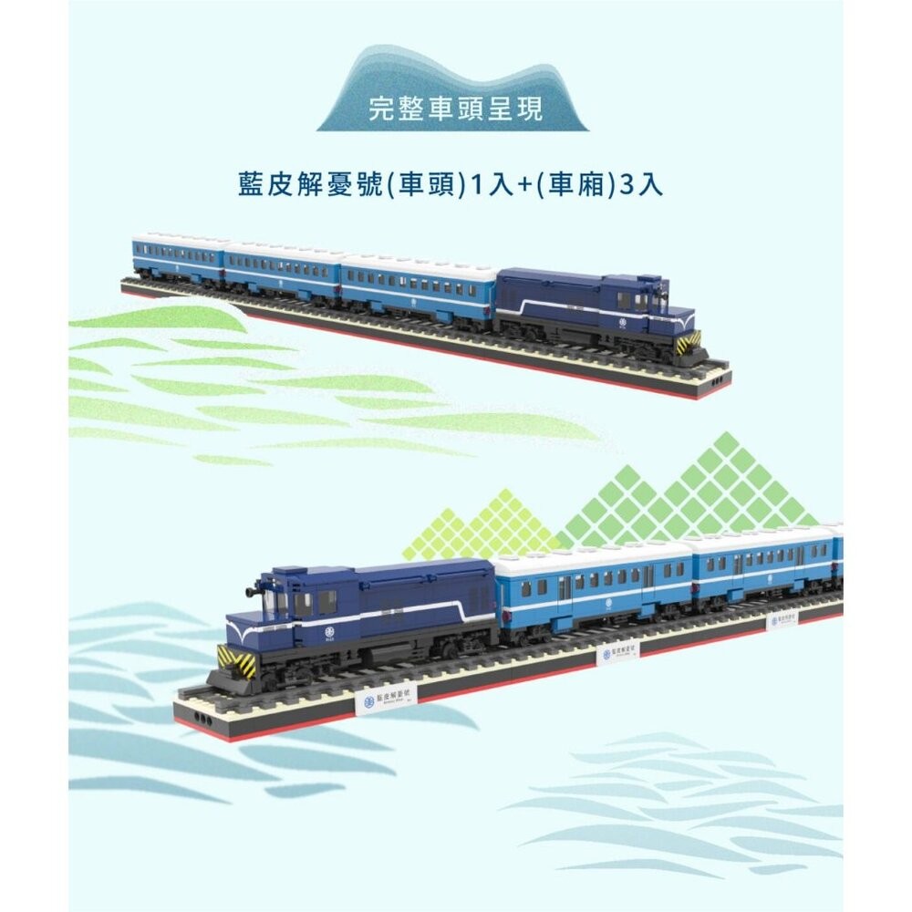 台鐵藍皮解憂號 BREEZY BLUE 台鐵便當 積木組 台灣火車積木 官方授權 TRUE WAY TOY TR台灣鐵道-細節圖2