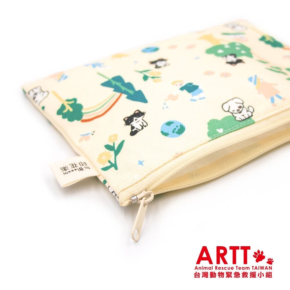 ARTT X 印花樂 inBlooom 拉鍊文具袋 帆布袋 化妝包 隨身包 ARTT台灣動物緊急救援小組 TR台灣鐵道-細節圖2