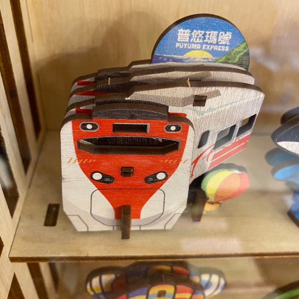 DIY立體木質冰箱貼 木質組合冰箱貼 木頭磁鐵 台灣景點冰箱貼 動手做 送禮 台灣文創 紀念品 新格子 TR台灣鐵道-細節圖6
