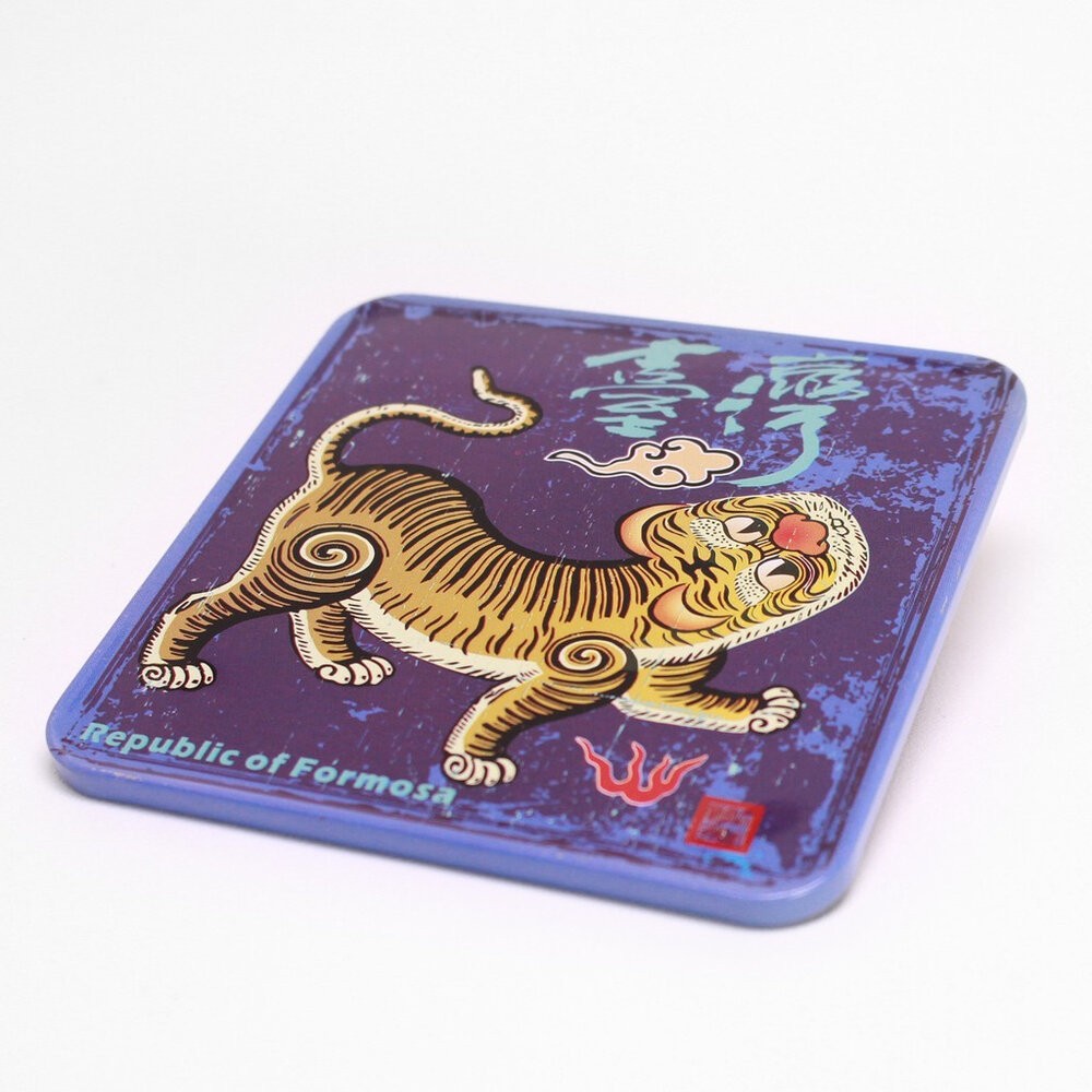 方形磁鐵杯墊 冰箱貼 台灣紀念品 台灣特色 台灣景點 台灣意象 復古台灣 木子創意 TR台灣鐵道-規格圖3
