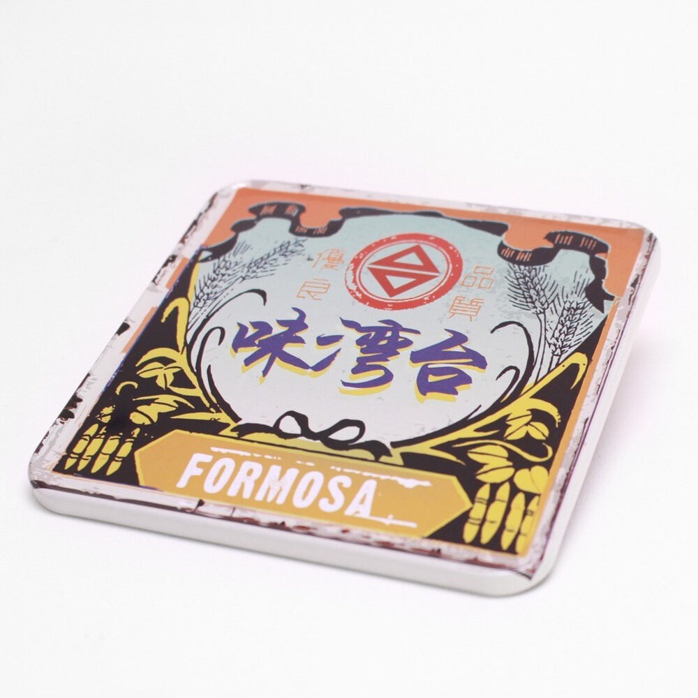 方形磁鐵杯墊 冰箱貼 台灣紀念品 台灣特色 台灣景點 台灣意象 復古台灣 木子創意 TR台灣鐵道-規格圖3