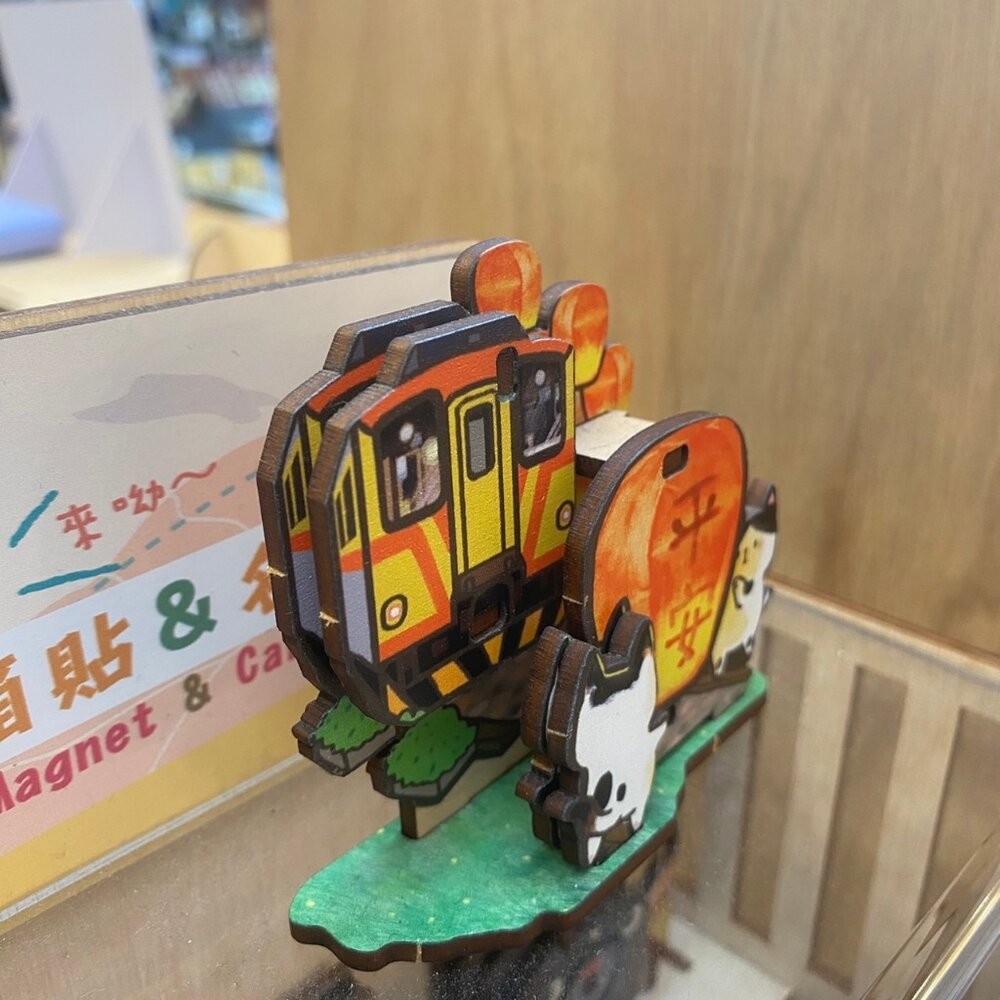 DIY立體木製名片座 台灣景點文化 阿里山火車 木製桌上擺飾  台灣文創 紀念品 新格子 TR台灣鐵道-細節圖7
