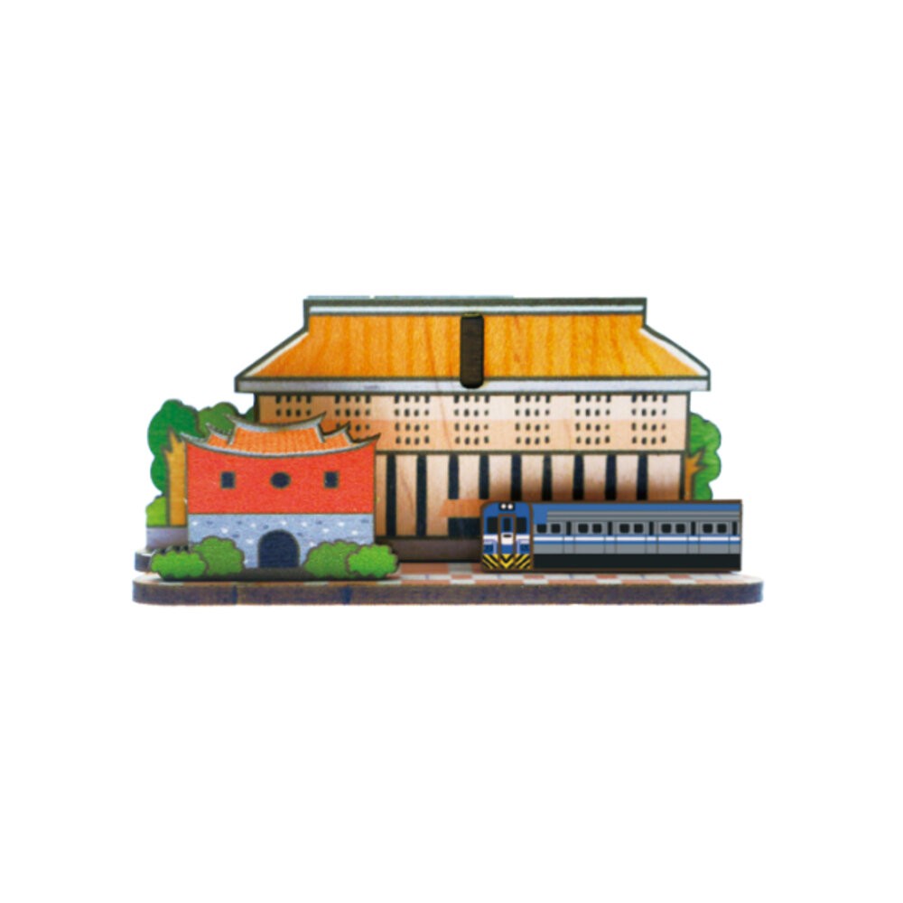 DIY立體木製名片座 台灣景點文化 阿里山火車 木製桌上擺飾  台灣文創 紀念品 新格子 TR台灣鐵道-規格圖8