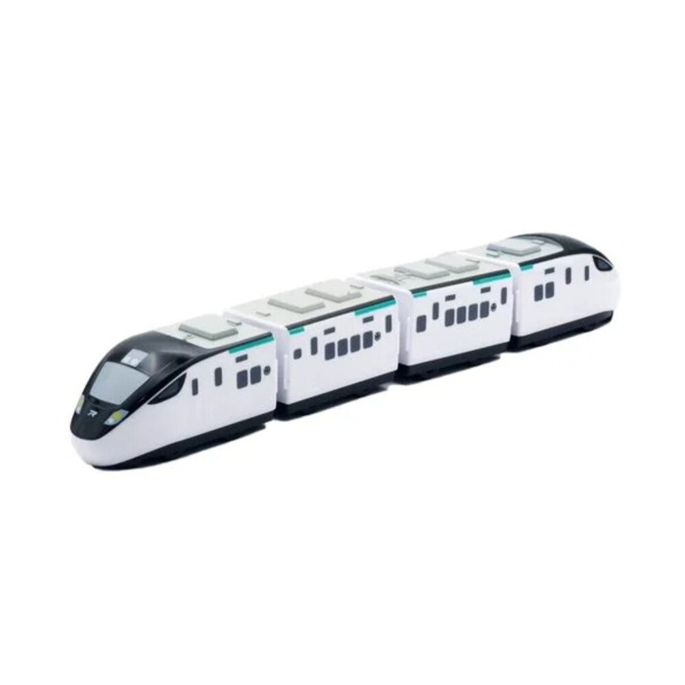 台鐵新自強號城際列車 EMU3000型 鐵支路4節迴力小列車 迴力車火車玩具 壓克力盒裝 QV084T1-規格圖4