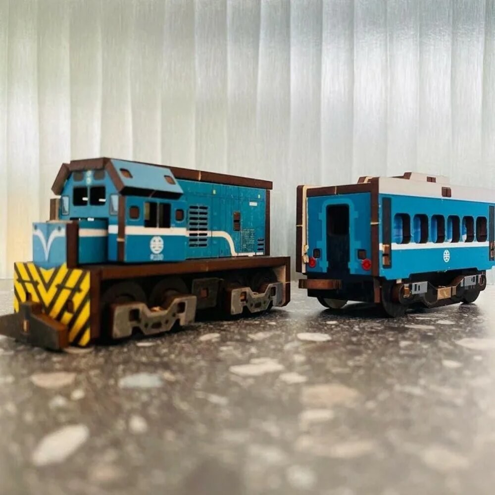 台鐵藍皮解憂號 列車立體組合拼木 DIY立體木質Q版模型 可無限連接延伸 官方授權銷售商店 TR台灣鐵道-細節圖3