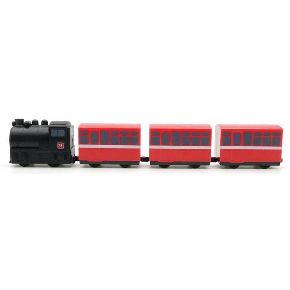 阿里山蒸汽火車 SL21 鐵支路4節迴力小列車 火車玩具 迴力車 壓克力盒裝 QV056T1 TR台灣鐵道-細節圖2