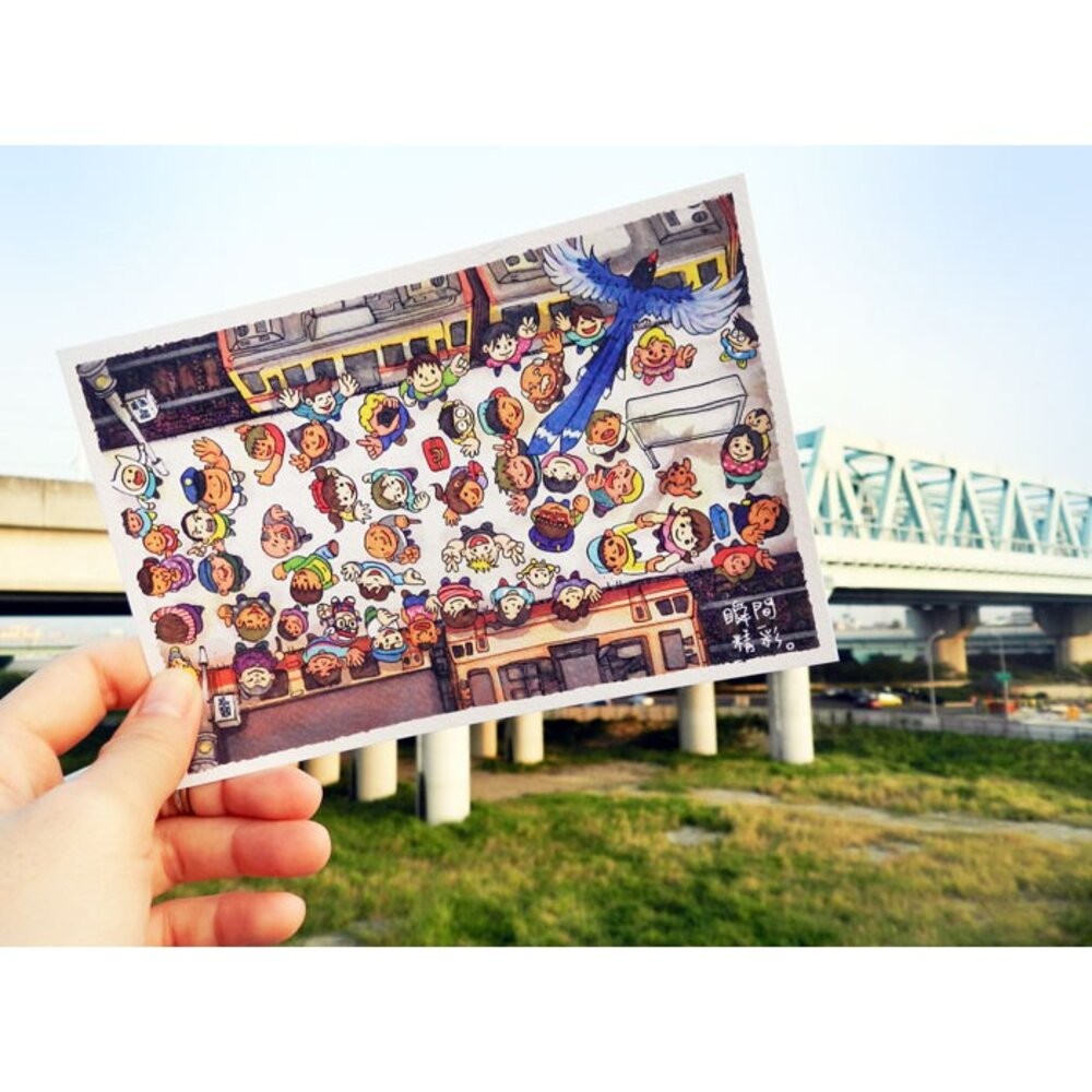 台灣紀念手繪明信片 手繪明信片 台灣紀念品 台灣旅遊 TR台灣鐵道-細節圖2