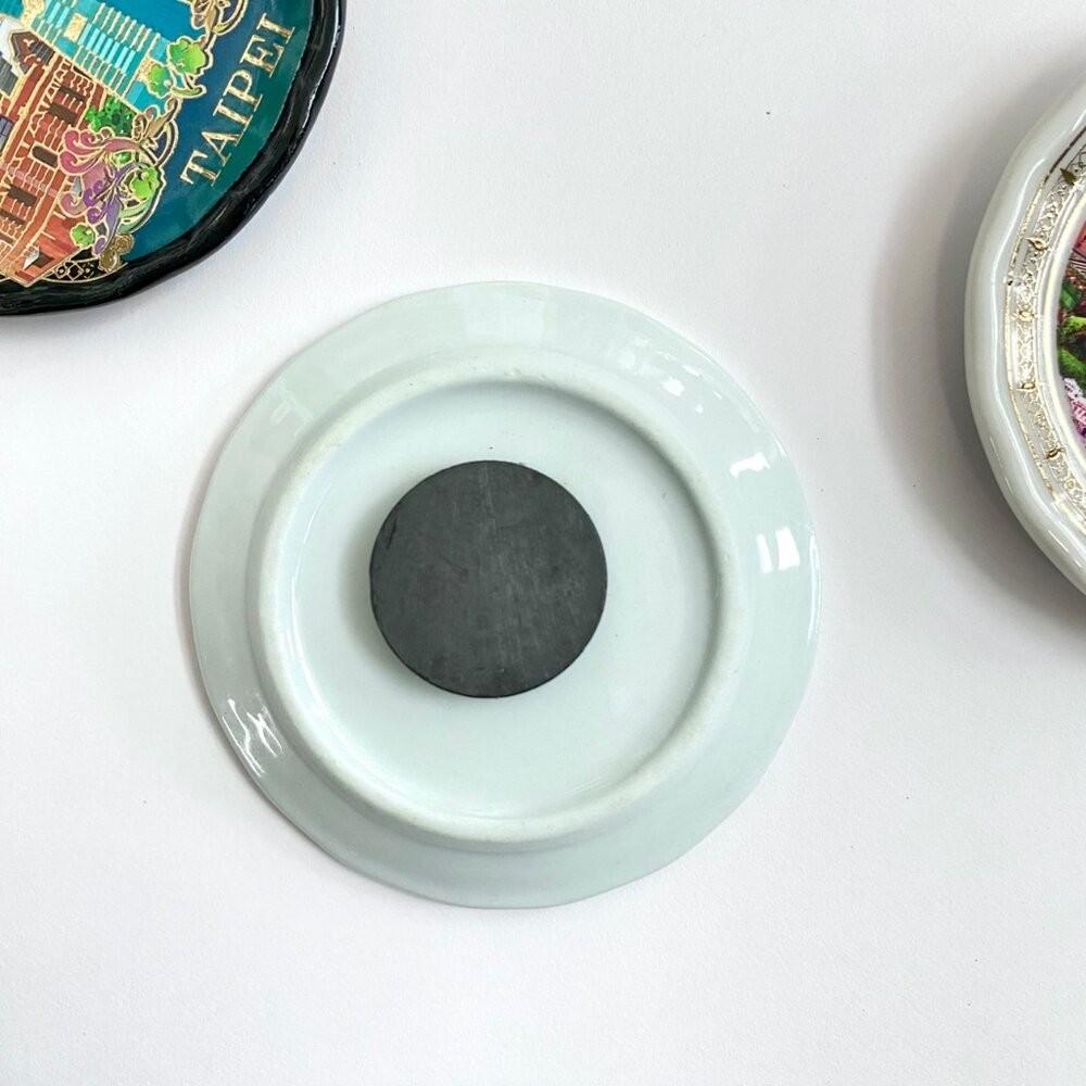 小瓷盤冰箱貼 造型冰箱貼 插畫冰箱貼 小圓盤磁鐵 台灣紀念品 新格子 TR台灣鐵道-細節圖4