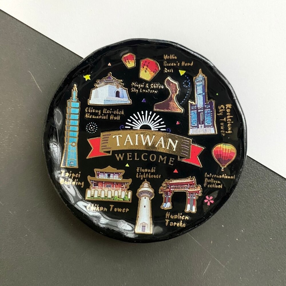 小瓷盤冰箱貼 造型冰箱貼 插畫冰箱貼 小圓盤磁鐵 台灣紀念品 新格子 TR台灣鐵道-規格圖4